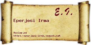 Eperjesi Irma névjegykártya